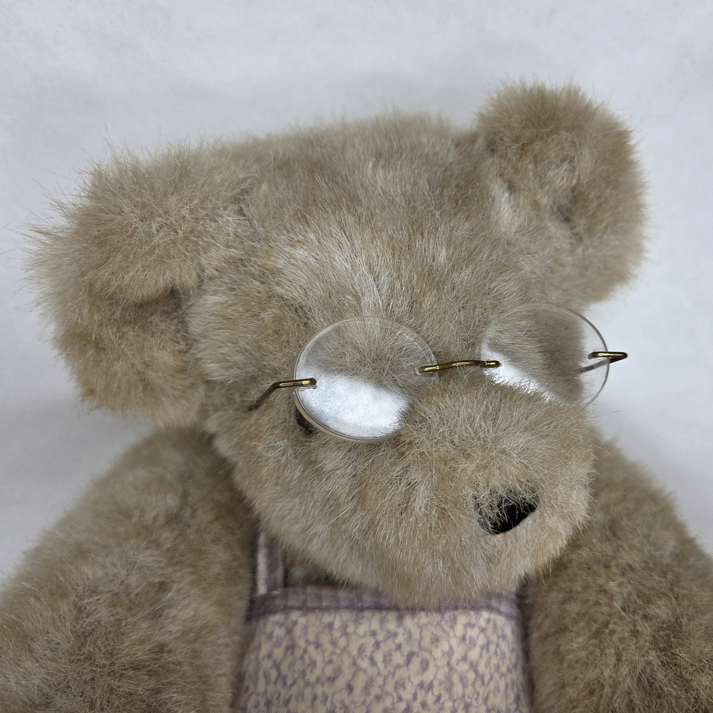 1994 Adorable Plush Bear in Cream and Purple Outfit - Picture 3 of 9